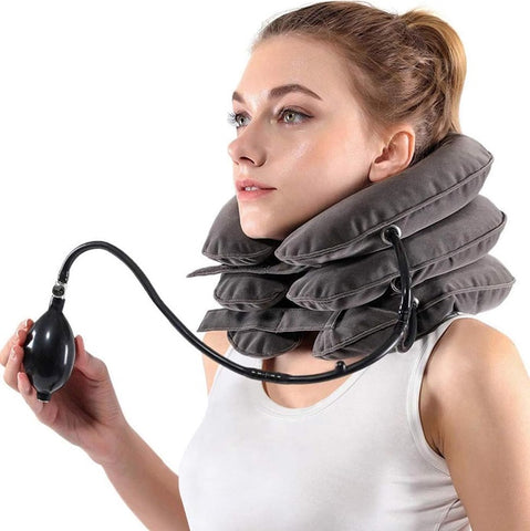 Inflatable Neck Stretcher Collar Device With Pump
