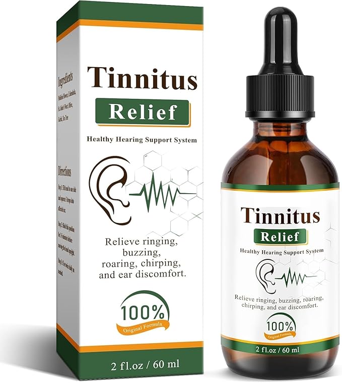 Tinnitus Relief Drops-Ringing,Buzzing & Ear Discomfort–Natural Ear Oil – 60ml ( Buy 1 Get 2 Free )