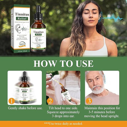Tinnitus Relief Drops-Ringing,Buzzing & Ear Discomfort–Natural Ear Oil – 60ml (Pack Of 2)