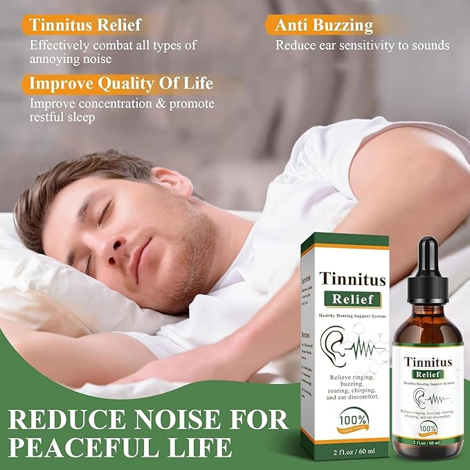 Tinnitus Relief Drops-Ringing,Buzzing & Ear Discomfort–Natural Ear Oil – 60ml ( Buy 1 Get 2 Free )
