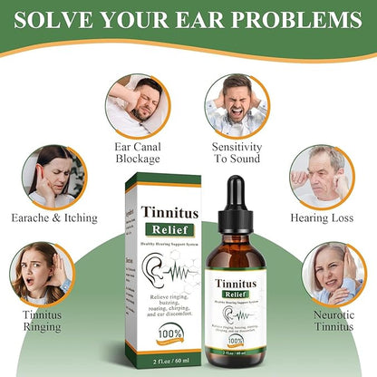 Tinnitus Relief Drops-Ringing,Buzzing & Ear Discomfort–Natural Ear Oil – 60ml (Pack Of 2)