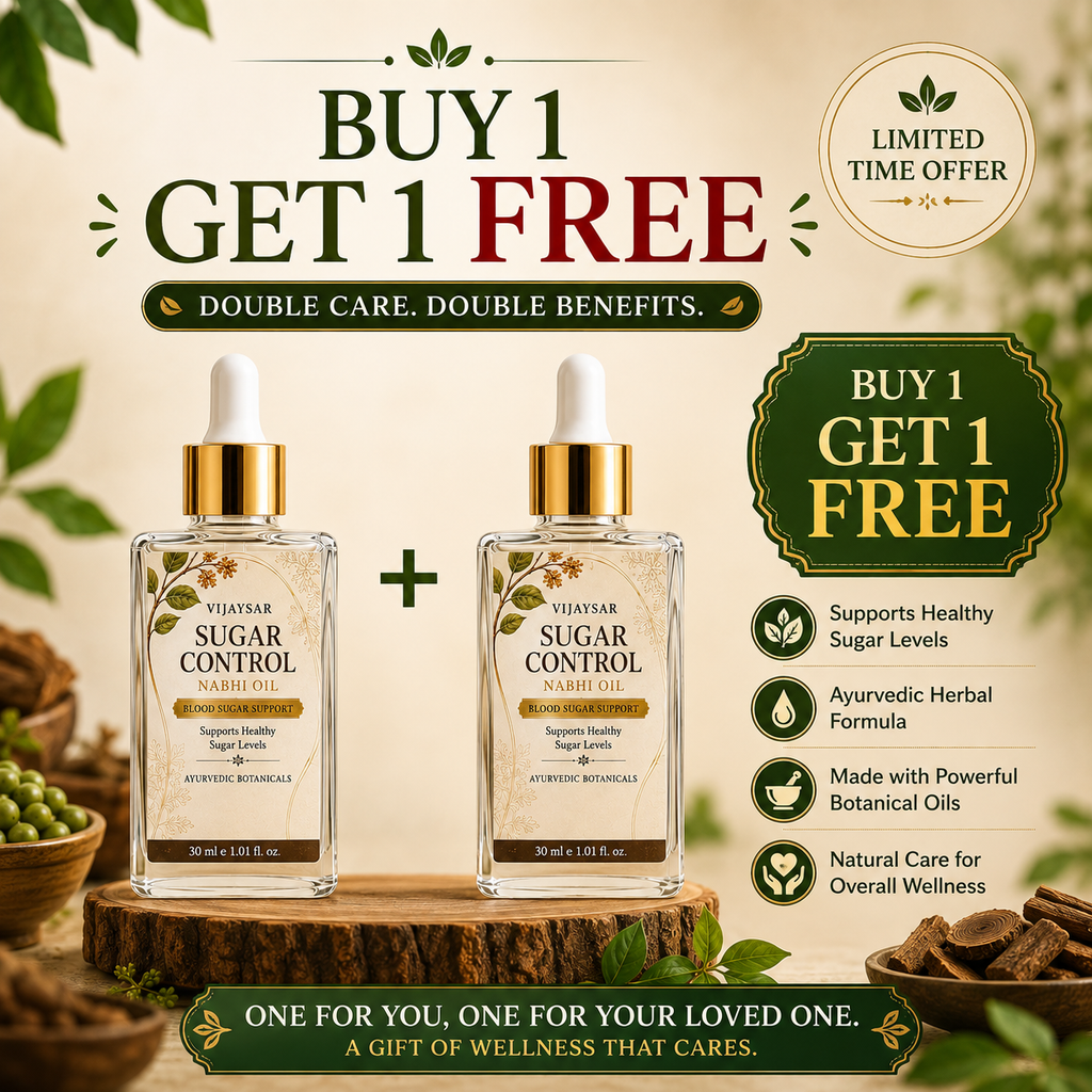 Vijaysar Natural Blood Sugar Management Nabhi Oil ( Buy 1 Get 1 Free )
