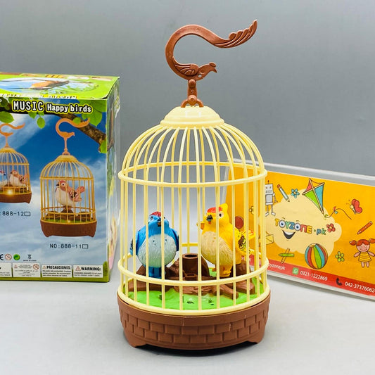 Hanging Cage Singing Moving Chirping Bird Toy